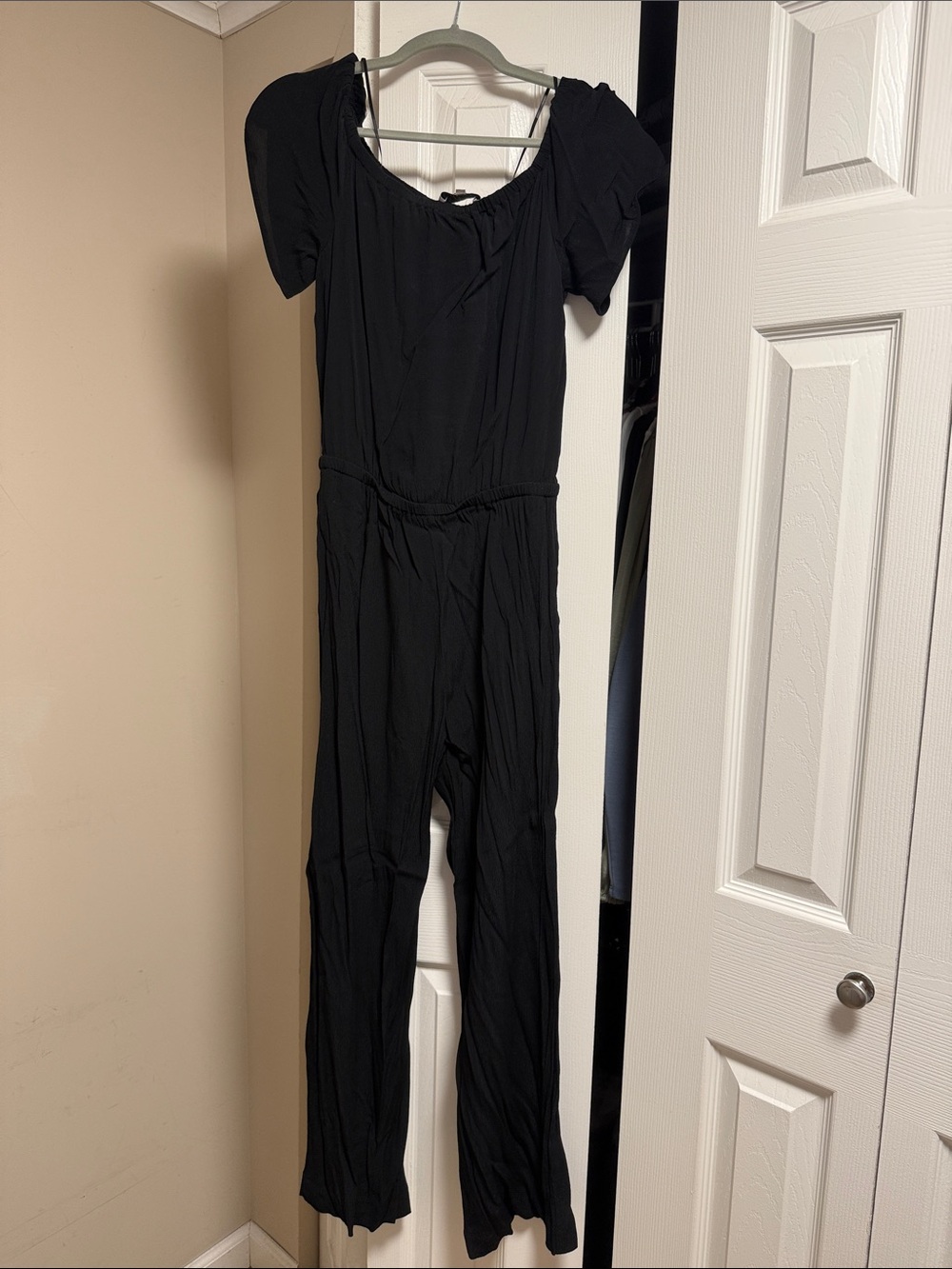Charles Henry Black Short-Sleeve Jumpsuit